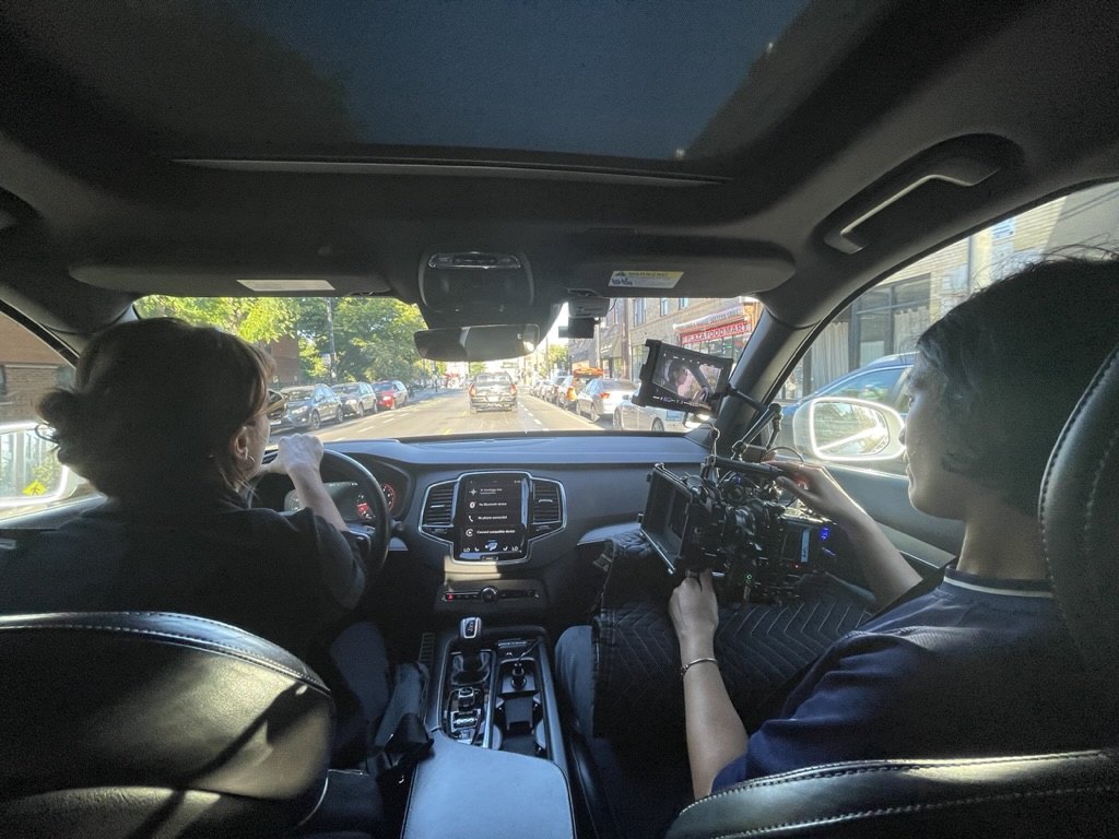 Documentary — filming the driver from the passenger seat on the NYSSA shoot